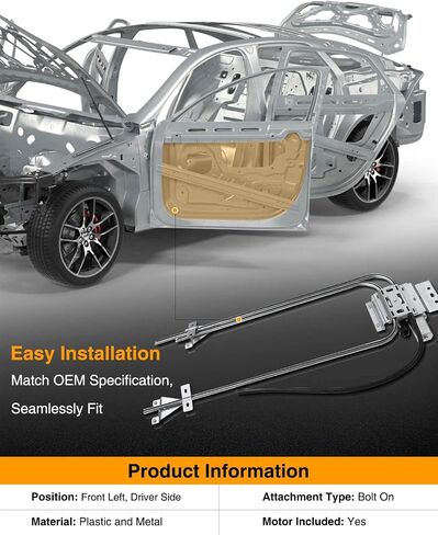 A-Premium Power Electric Window Regulator with Motor Compatible with Freightliner Cascadia Front Left Driver Side in Saudi Arabia