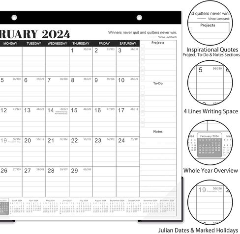 تقويم مكتب 2024-2025 - تقويم شهري 24 شهرًا 2024-2025، مارس 2024 - ديسمبر 2025، تقويم ثلاجة مكتب مغناطيسي 2024-2025، مربع 25.4 سم × 25.4 سم in Kuwait
