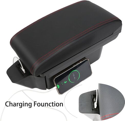 Consoles Armrest For TOYOTA 86 GT86 / Subaru Brz Center Dual Storage Box for Scion FR-S 2012-2020 (Red Stitches) in Saudi Arabia