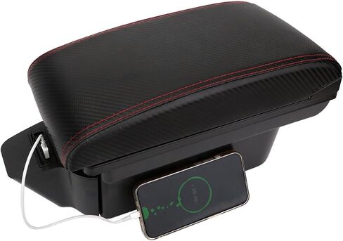Consoles Armrest For TOYOTA 86 GT86 / Subaru Brz Center Dual Storage Box for Scion FR-S 2012-2020 (Red Stitches) in Saudi Arabia