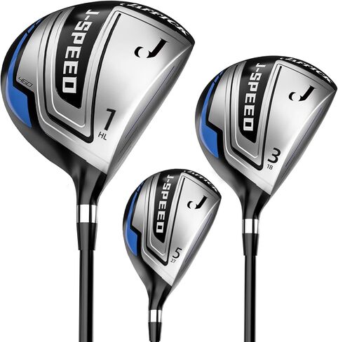 𝘾𝙤𝙢𝙥𝙡𝙚𝙩𝙚 𝙂𝙤𝙡𝙛 𝘾𝙡𝙪𝙗𝙨 𝙎𝙚𝙩 𝙛𝙤𝙧 𝙈𝙚𝙣 𝙍𝙞𝙜 سائق جولف 12 قطعة، خشب الممر، هجين، مكاوي، مضرب إسفين مع حقيبة حامل جولف in Kuwait