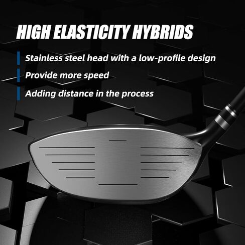 𝘾𝙤𝙢𝙥𝙡𝙚𝙩𝙚 𝙂𝙤𝙡𝙛 𝘾𝙡𝙪𝙗𝙨 𝙎𝙚𝙩 𝙛𝙤𝙧 𝙈𝙚𝙣 𝙍𝙞𝙜 سائق جولف 12 قطعة، خشب الممر، هجين، مكاوي، مضرب إسفين مع حقيبة حامل جولف in Kuwait