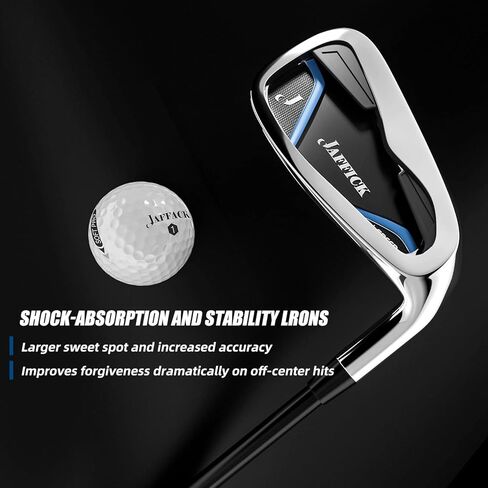 𝘾𝙤𝙢𝙥𝙡𝙚𝙩𝙚 𝙂𝙤𝙡𝙛 𝘾𝙡𝙪𝙗𝙨 𝙎𝙚𝙩 𝙛𝙤𝙧 𝙈𝙚𝙣 𝙍𝙞𝙜 سائق جولف 12 قطعة، خشب الممر، هجين، مكاوي، مضرب إسفين مع حقيبة حامل جولف in Kuwait