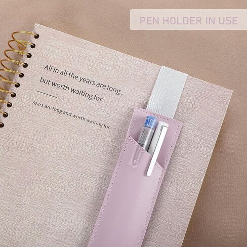 4 Pieces Adjustable Pen Holder for Notebook Elastic Strap Band PU Leather Pen Sleeve Pouch for Hardcover Journals for Gift, 8-1.5 Inch(Khaki, Gray, Brown, Navy) in Saudi Arabia