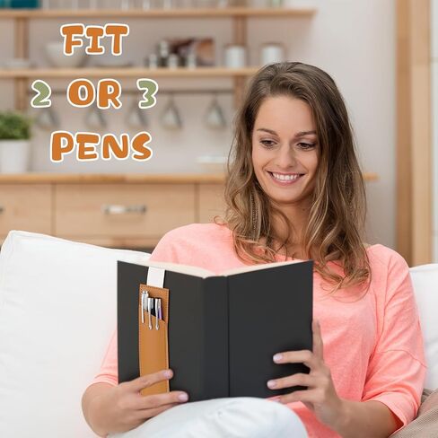 4 Pieces Adjustable Pen Holder for Notebook Elastic Strap Band PU Leather Pen Sleeve Pouch for Hardcover Journals for Gift, 8-1.5 Inch(Khaki, Gray, Brown, Navy) in Saudi Arabia