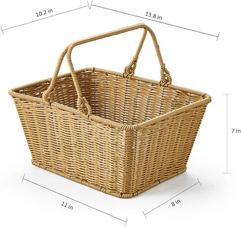 سلة دراجة، سلة دراجة منسوجة من الخوص مع غطاء مقاوم للمطر، سلة دراجة منسوجة يدويًا مع دعامة معدنية مدمجة، سلال نزهة من الخوص بمقبض، سلة دراجة بمقبض أمامي من الخوص قابلة للفصل in Kuwait