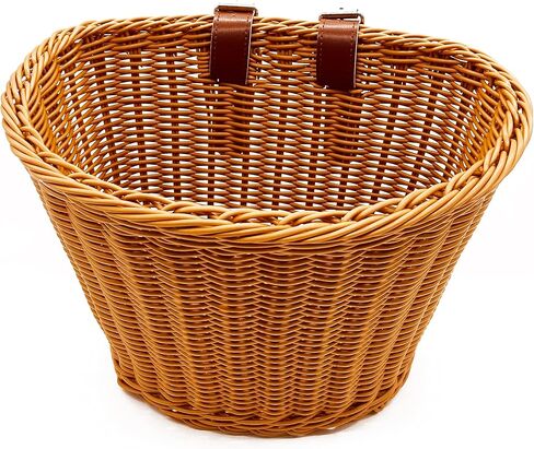 Bicycle Basket Cute Good Looking Baskets for Bike to Place Belongings Bicycle Basket Accessories with Leather Belt Easy to Attach Bicycle Front Handlebar Bicycle Basket in Kuwait