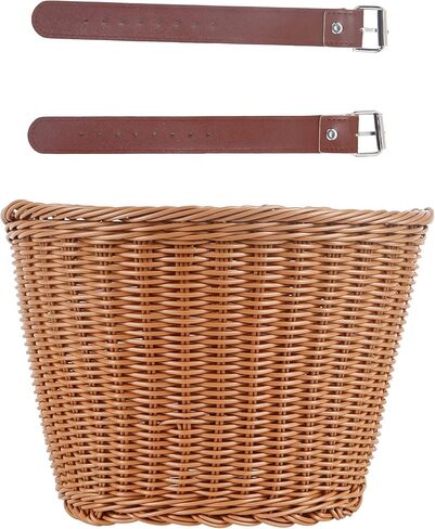 Bicycle Basket Cute Good Looking Baskets for Bike to Place Belongings Bicycle Basket Accessories with Leather Belt Easy to Attach Bicycle Front Handlebar Bicycle Basket in Kuwait