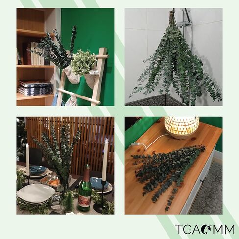Dried Eucalyptus Leaves Shower Decor - 18PCS 17" Large Fresh Eucalyptus Shower Plant for Shower Eucalyptus Hanging Artificial Flower Green Bathroom Event Decor Aromatherapy Natural Scent in Saudi Arabia