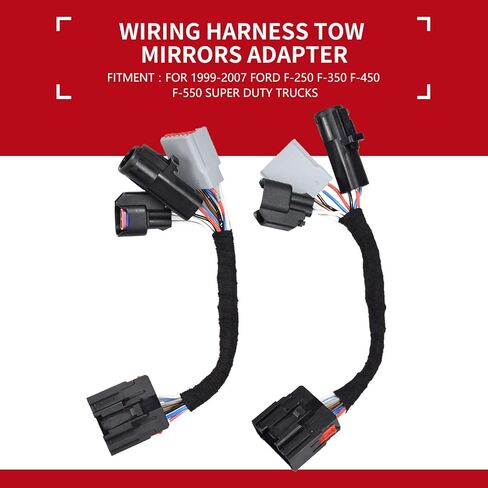GWNOWZZET 2 Pcs Tow Mirrors Adapter for Ford F250 F350 F450 F550 Super Duty Truck 1999-2007 Mirrors Conversion Harness Wiring Connector in Kuwait