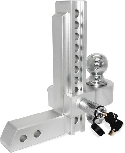 Adjustable Trailer Hitch with Dual Tow Balls (2''X2-5/16'') - Aluminum Alloy Antirust 6" Drop Hitch Fits 2-Inch Receiver, 12500 LBS GTW, Replace Tri Balls with a More Efficient Towing System in Saudi Arabia