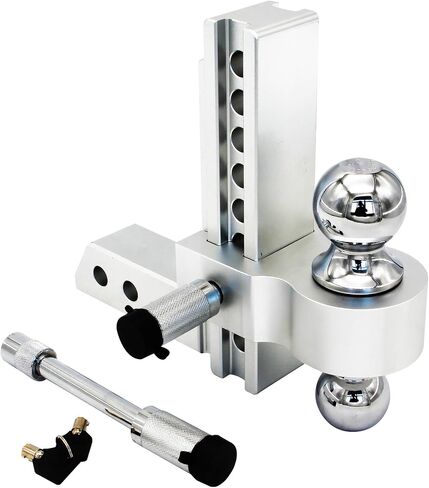 Adjustable Trailer Hitch with Dual Tow Balls (2''X2-5/16'') - Aluminum Alloy Antirust 6" Drop Hitch Fits 2-Inch Receiver, 12500 LBS GTW, Replace Tri Balls with a More Efficient Towing System in Saudi Arabia