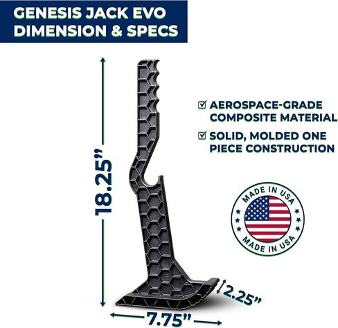 ABMAT Genesis Jack Evo - مدمج ومحمول - تفريغ 800 رطل من الحديد - مقبض غير قابل للانزلاق مناسب لتحميل تفريغ لوحات الوزن للأثقال - الرفع المميت ورفع الأثقال in Kuwait