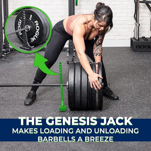 ABMAT Genesis Jack Evo - مدمج ومحمول - تفريغ 800 رطل من الحديد - مقبض غير قابل للانزلاق مناسب لتحميل تفريغ لوحات الوزن للأثقال - الرفع المميت ورفع الأثقال in Kuwait