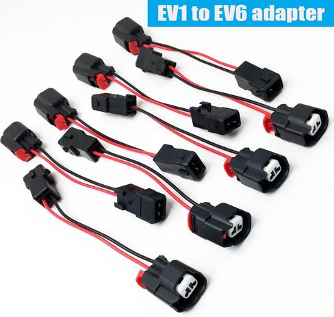 Huayicabpart 8 قطعة جديد حاقن الوقود موصل محول EV1 إلى EV6/EV14 USCAR LS1 LS2 LS3 LT1 تسخير ضفيرة in Saudi Arabia