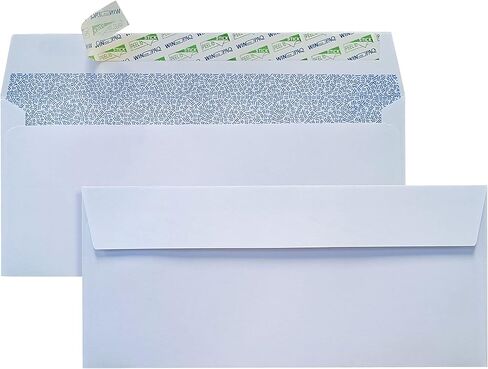 500#10 White Security Tinted Peel & Seal Business Mailing Envelopes WINPAQ Brand 500 counts, Windowless Design 4-1/8 x 9-1/2 Inches, 24lb in Kuwait