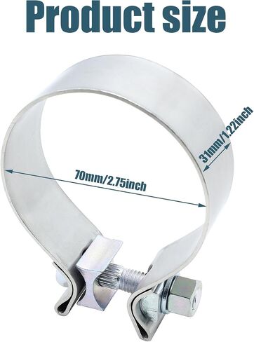 2.75 Inch Exhaust Clamp Stainless Steel Narrow Band Muffler Clamp(2 Pcs) in Saudi Arabia