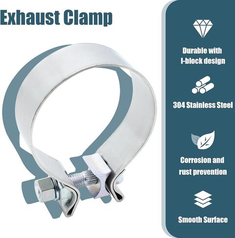 2.75 Inch Exhaust Clamp Stainless Steel Narrow Band Muffler Clamp(2 Pcs) in Saudi Arabia