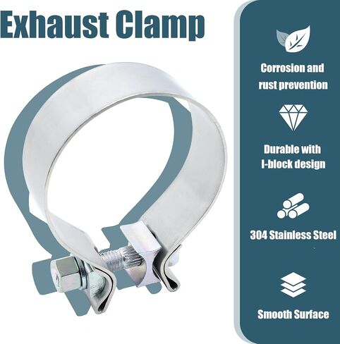 2.75 Inch Exhaust Clamp Stainless Steel Narrow Band Muffler Clamp(2 Pcs) in Saudi Arabia