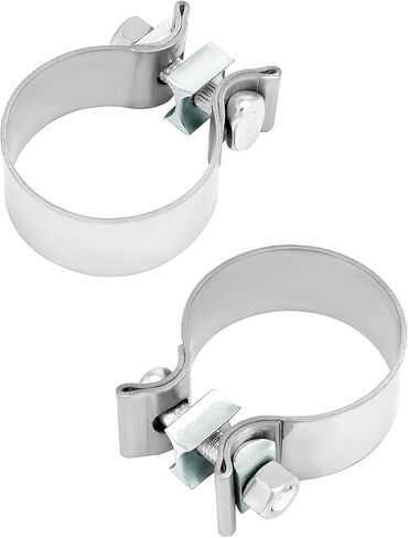 QWORK 2 Inch Exhaust Clamp, 2 Pack Narrow Band Exhaust Seal Clamp, Stainless Steel Band for Secure Connection in Saudi Arabia
