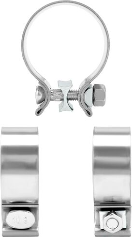 QWORK 2 Inch Exhaust Clamp, 2 Pack Narrow Band Exhaust Seal Clamp, Stainless Steel Band for Secure Connection in Saudi Arabia