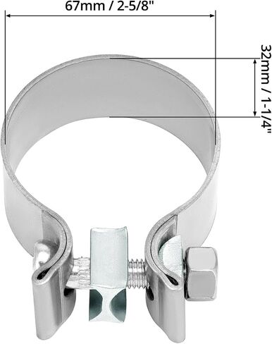 QWORK 2 Inch Exhaust Clamp, 2 Pack Narrow Band Exhaust Seal Clamp, Stainless Steel Band for Secure Connection in Saudi Arabia