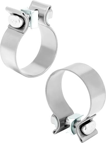 QWORK 2 Inch Exhaust Clamp, 2 Pack Narrow Band Exhaust Seal Clamp, Stainless Steel Band for Secure Connection in Saudi Arabia