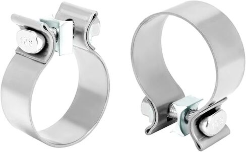 QWORK 2 Inch Exhaust Clamp, 2 Pack Narrow Band Exhaust Seal Clamp, Stainless Steel Band for Secure Connection in Saudi Arabia
