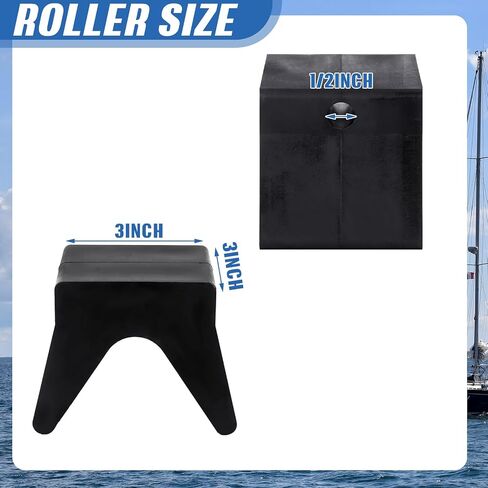 2 Pcs 3" Boat Trailer Roller Rubber Bow Set 3" Boat Trailer Roller Assembly with End Bells 1/2" Shaft, V Style Boat Trailer Bow Stop fits 3" Bracket with 1/2" Shaft in Saudi Arabia