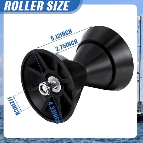 2 Pcs 3" Boat Trailer Roller Rubber Bow Set 3" Boat Trailer Roller Assembly with End Bells 1/2" Shaft, V Style Boat Trailer Bow Stop fits 3" Bracket with 1/2" Shaft in Saudi Arabia