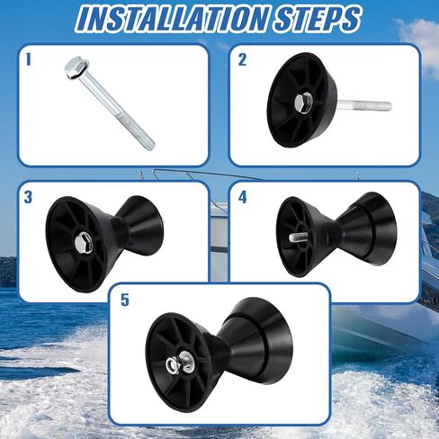 2 Pcs 3" Boat Trailer Roller Rubber Bow Set 3" Boat Trailer Roller Assembly with End Bells 1/2" Shaft, V Style Boat Trailer Bow Stop fits 3" Bracket with 1/2" Shaft in Saudi Arabia