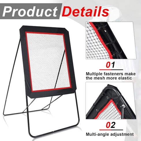 Woanger Lacrosse Rebound Targets 8 x 4 ft Large Lacrosse Bounce Back Net Ball Return Bounce Back Net Set Rebounder Bounceback Screen Pitchback Training Net for Professional and Training Supplies in Saudi Arabia