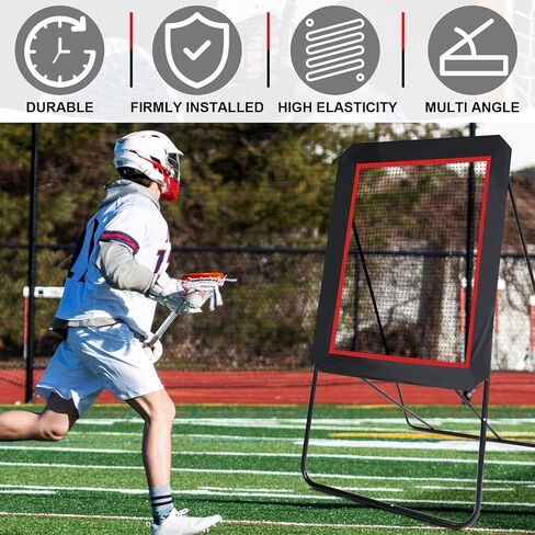 Woanger Lacrosse Rebound Targets 8 x 4 ft Large Lacrosse Bounce Back Net Ball Return Bounce Back Net Set Rebounder Bounceback Screen Pitchback Training Net for Professional and Training Supplies in Saudi Arabia