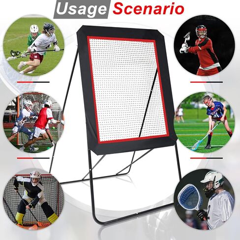 Woanger Lacrosse Rebound Targets 8 x 4 ft Large Lacrosse Bounce Back Net Ball Return Bounce Back Net Set Rebounder Bounceback Screen Pitchback Training Net for Professional and Training Supplies in Saudi Arabia