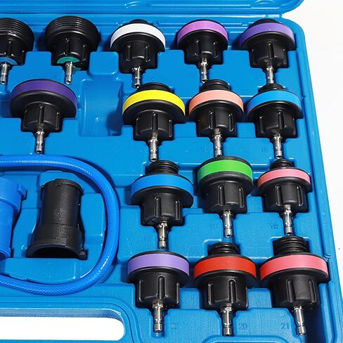 مجموعة أدوات اختبار تسرب ضغط مشعاع السيارة العالمي 28 قطعة، مجموعة أدوات اختبار تسرب خزان المياه ونظام التبريد التلقائي مع محولات in Kuwait