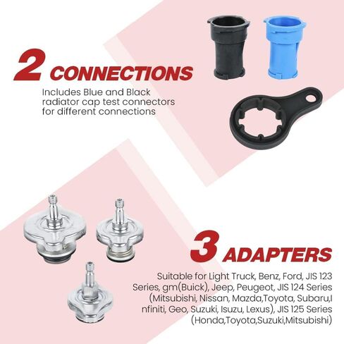 مجموعة أدوات اختبار تسرب ضغط مشعاع السيارة العالمي 28 قطعة، مجموعة أدوات اختبار تسرب خزان المياه ونظام التبريد التلقائي مع محولات in Kuwait