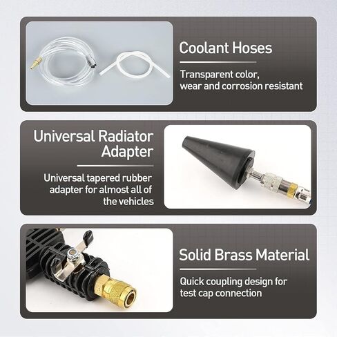 مجموعة أدوات اختبار تسرب ضغط مشعاع السيارة العالمي 28 قطعة، مجموعة أدوات اختبار تسرب خزان المياه ونظام التبريد التلقائي مع محولات in Kuwait