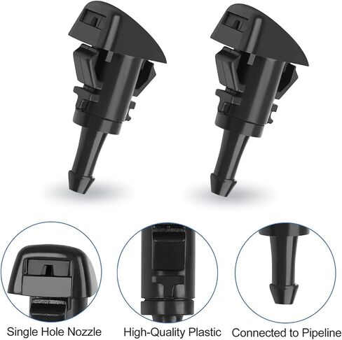 طقم خرطوم غسيل الزجاج الأمامي، خرطوم سائل غسيل 5 متر + 12 قطعة موصلات خرطوم + 2 فوهات مروحة + 2 حشيات مطاطية، توصيل مضخة مياه السيارة وفوهات فوهة غسيل الزجاج الأمامي (أسود) in Kuwait