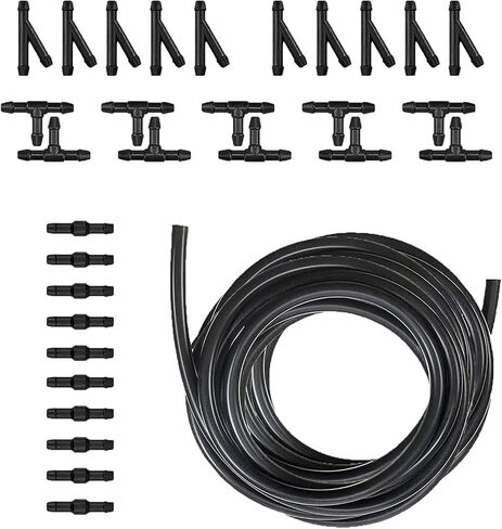 Windshield Washer Hose Kit, 4 Meter Washer Fluid Hose and 30 PCS Hose Connectors, Suitable for Most Car Windshield Fluid Tubing (Black) in Saudi Arabia