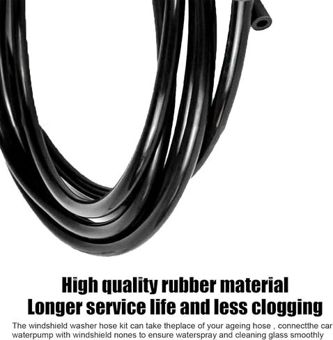 Windshield Washer Hose Kit, 4 Meter Washer Fluid Hose and 30 PCS Hose Connectors, Suitable for Most Car Windshield Fluid Tubing (Black) in Saudi Arabia