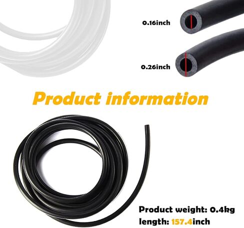 Windshield Washer Hose Kit, 4 Meter Length Hose with 12 Pcs Hose Connectors, Windshield Wiper Fluid Tube, Suitable for Most Car Windshield Washer Tubin (Black) in Kuwait