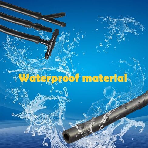 Windshield Washer Hose Kit, 4 Meter Length Hose with 12 Pcs Hose Connectors, Windshield Wiper Fluid Tube, Suitable for Most Car Windshield Washer Tubin (Black) in Kuwait