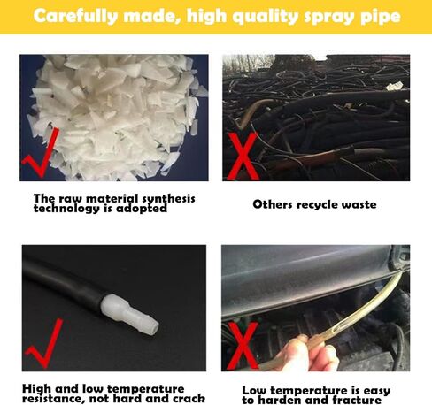 Windshield Washer Hose Kit, 4 Meter Length Hose with 12 Pcs Hose Connectors, Windshield Wiper Fluid Tube, Suitable for Most Car Windshield Washer Tubin (Black) in Kuwait