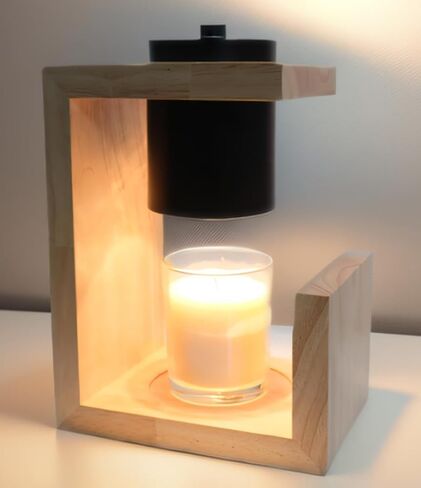 Candle Warmer Lamp, Candle Melter, Candle Heater, with Timer, for Scented Jar Candles, Dimmable Light, Japanese Style, All Wood Design, Cozy Bedroom Décor, Home Decor in Saudi Arabia