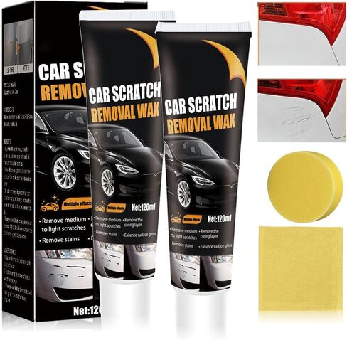 معجون إصلاح خدوش السيارة، شمع إصلاح الخدوش للسيارة، 2024 شمع تلميع معجون إصلاح خدوش السيارة الجديد، مزيل خدوش السيارة للمركبات، شمع تلميع إصلاح خدوش طلاء السيارات (قطعتان) in Kuwait
