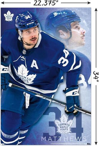 ملصق حائط من Trends International NHL Toronto Maple Leafs - Auston Matthews 21، 22.37 بوصة × 34.00 بوصة، نسخة غير مؤطرة in Saudi Arabia