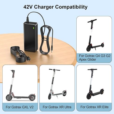 شاحن بديل 42 فولت مناسب لشاحن Gotrax GXL V2 XR Ultra/XR Elite G4 مع سلك طاقة UL VIFOCUFY لمحول GOTRAX XR Ultra/Elite Apex in Kuwait