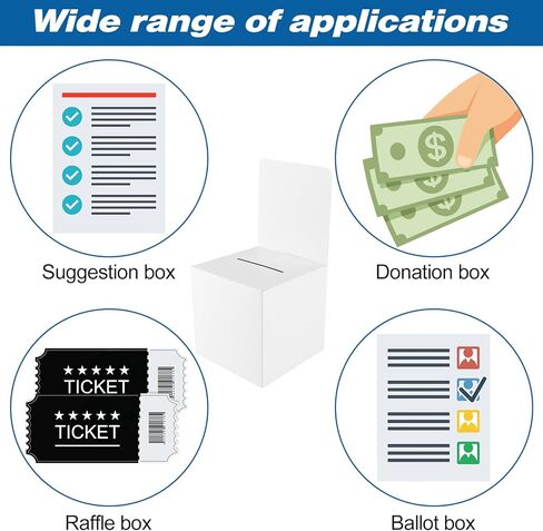 3 عبوات من صناديق السحب مع صندوق اقتراع وفتحة، وصناديق اقتراحات صندوق السحب، وصندوق تبرع لجمع التبرعات وتذاكر البطاقات ومسابقة التصويت (شفاف) in Kuwait