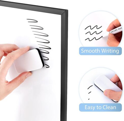 ARCOBIS لوح أبيض صغير للمسح الجاف للجدار، 12 بوصة × 16 بوصة سبورة بيضاء مغناطيسية محمولة على الوجهين، لوحة مسح جافة صغيرة معلقة للقيام بالقائمة، الرسم، المكتب المنزلي، المطبخ، المدرسة in Kuwait