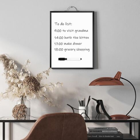 ARCOBIS لوح أبيض صغير للمسح الجاف للجدار، 12 بوصة × 16 بوصة سبورة بيضاء مغناطيسية محمولة على الوجهين، لوحة مسح جافة صغيرة معلقة للقيام بالقائمة، الرسم، المكتب المنزلي، المطبخ، المدرسة in Kuwait